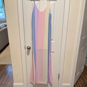 Pastel Striped Maxi Dress